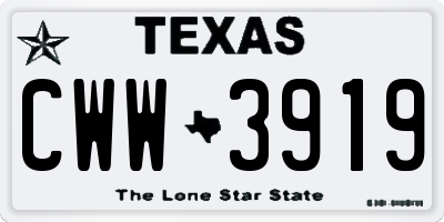 TX license plate CWW3919