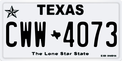 TX license plate CWW4073