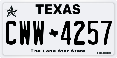 TX license plate CWW4257