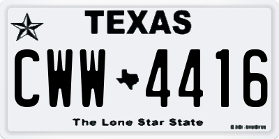 TX license plate CWW4416