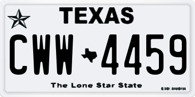 TX license plate CWW4459