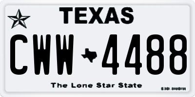 TX license plate CWW4488