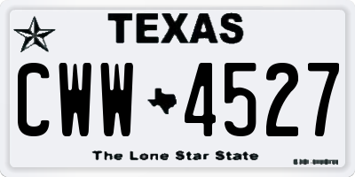 TX license plate CWW4527
