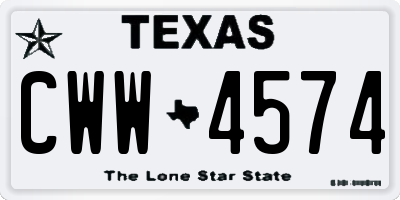 TX license plate CWW4574