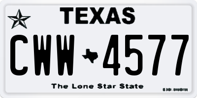 TX license plate CWW4577