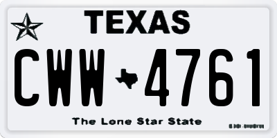 TX license plate CWW4761