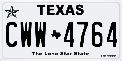 TX license plate CWW4764