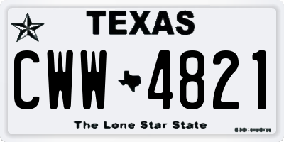TX license plate CWW4821