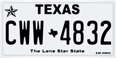 TX license plate CWW4832