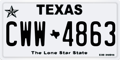 TX license plate CWW4863