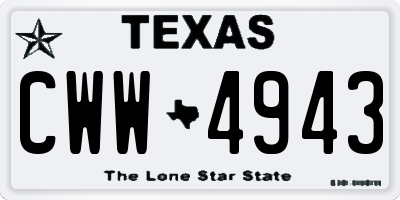 TX license plate CWW4943