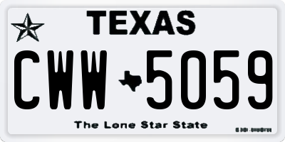 TX license plate CWW5059