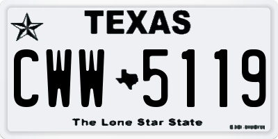 TX license plate CWW5119