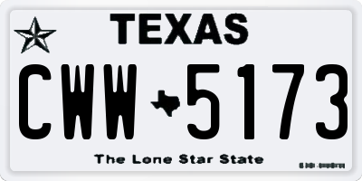 TX license plate CWW5173