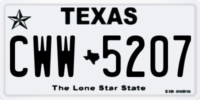 TX license plate CWW5207