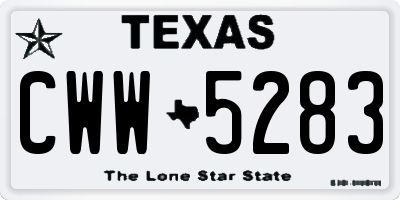 TX license plate CWW5283