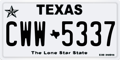 TX license plate CWW5337