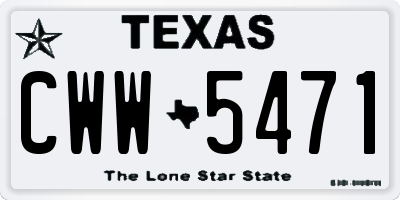 TX license plate CWW5471