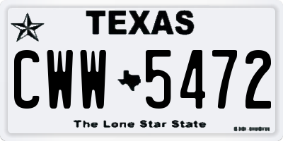TX license plate CWW5472
