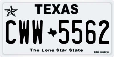 TX license plate CWW5562