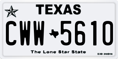 TX license plate CWW5610