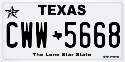 TX license plate CWW5668