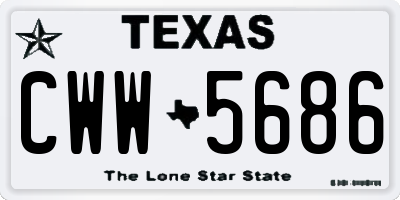 TX license plate CWW5686