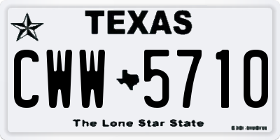 TX license plate CWW5710