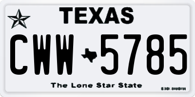 TX license plate CWW5785