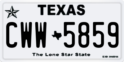 TX license plate CWW5859