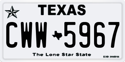 TX license plate CWW5967