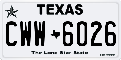 TX license plate CWW6026