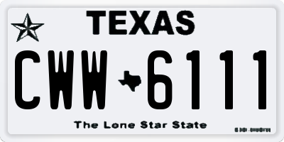 TX license plate CWW6111