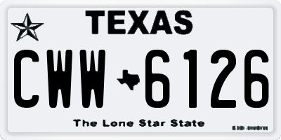 TX license plate CWW6126