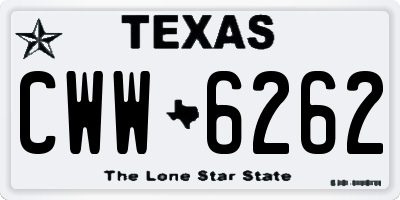 TX license plate CWW6262