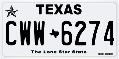 TX license plate CWW6274