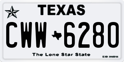 TX license plate CWW6280