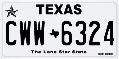 TX license plate CWW6324