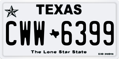 TX license plate CWW6399