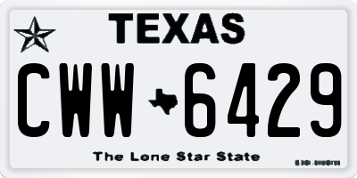 TX license plate CWW6429