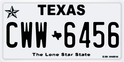 TX license plate CWW6456