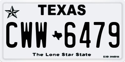 TX license plate CWW6479