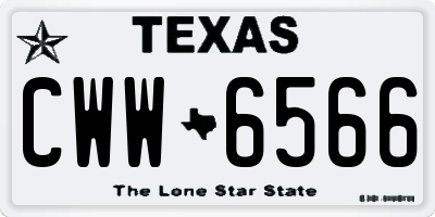 TX license plate CWW6566