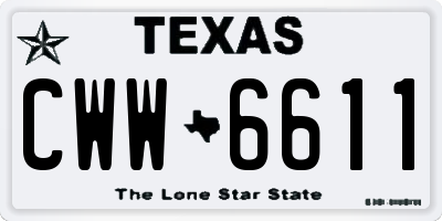 TX license plate CWW6611