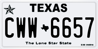 TX license plate CWW6657