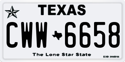 TX license plate CWW6658