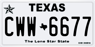 TX license plate CWW6677