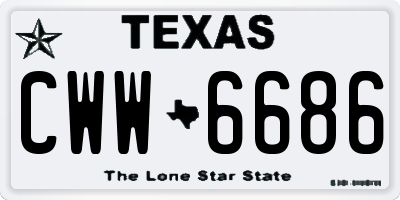 TX license plate CWW6686
