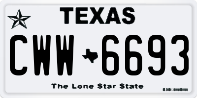 TX license plate CWW6693