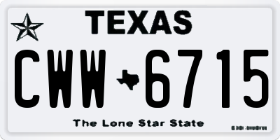 TX license plate CWW6715